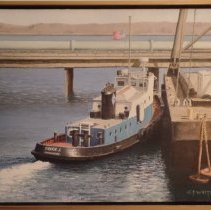 C.F. White painting of the tug Fannie J.