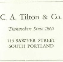 1927 ad for C.A. Tilton & Co., 115 Sawyer Street