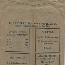 Photograph holder (back) - Johnson's pharmacy