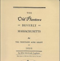 The Old Planters of Beverly