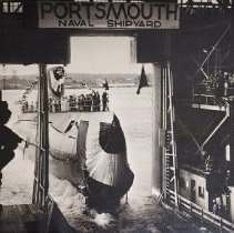 Launch of the USS Swordfish (SSN-579), August, 1957
