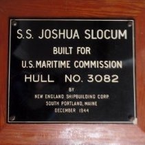 Shipbuilder's plaque - S.S. Joshua Slocum