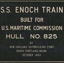 Shipbuilder's plaque - S.S. Enoch Train