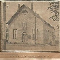Packard truck used to move church; hauls Trinity Church, Knightville, back 