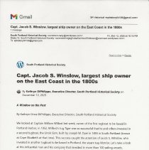 A Window on the Past, December 12, 2025