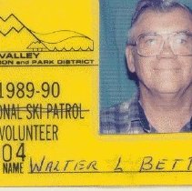 Walter Betts' ID tag