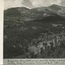 Buggy Top, Horsetooth, el. 10,744, and Mt. Meeker, el. 13,911, encircle Tahosa Valley, Rocky Mountain National Park, Colorado. S. Wagener