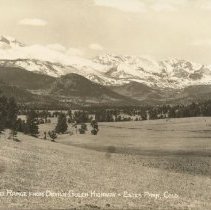 Long's (sic) Peak and Range from Devil's Gulch Highway - Estes Park, Colo.  Sanborn R-1029