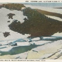 458 Iceberg Lake, Altitude 10,500ft., on Trail Ridge. Estes-Grand Lake- Route, Rocky Mountain National Park, Colo.