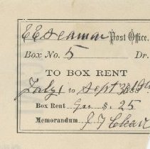 Post Office Box Rent Receipt