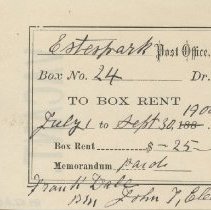 Post Office Box Rent Receipt