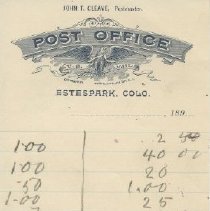 Memo paper from Postmaster Cleave