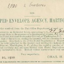 Receipt for special request envelopes