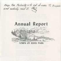 Annual Report 1950 Town of Estes Park