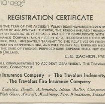 Identification Card issued by The Travelers Insurance Company