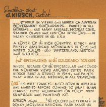 Something about J. Kirsch, artist