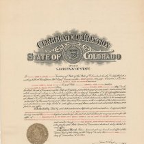Certificate of Election State of Colorado