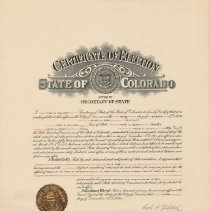Certificate of Election State of Colorado