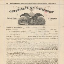 Certificate of Citizenship, United States of America, State of Colorado.