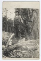 Waino Ross in logging camp, age 17.