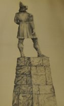 Drawing of Liefur Eiriksson statue