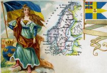 Postcard Map of Norway, Sweden, and Finland