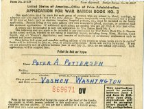 Application for War Ration Book No. 3.
