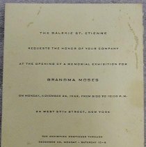 Galerie St. Etienne Memorial Invitation