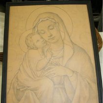 Pencil sketch for Madonna of the Secret