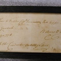 Benedict Arnold Order and Receipt