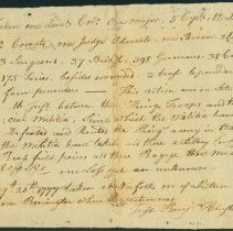 Battle of Bennington Report by B. Henshaw 1777