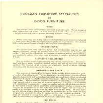 Cushman Furniture Specials 1932