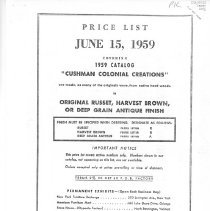 H.T. Cushman Manufacturing Company Pricelist (photocopy)