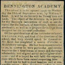 Bennington Academy Catalogs and Advertisement