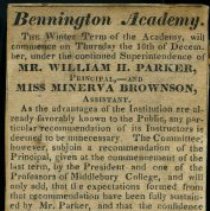 Bennington Academy Advertisement