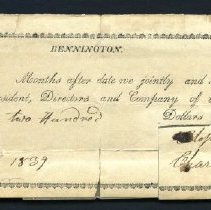 Bank of Bennington Note
