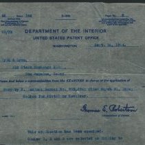 United States Patent Office Letter