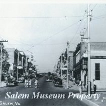 View of Main Street looking east at the corner of Market Street and Main St