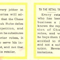 Chase Robe inside of  handbill