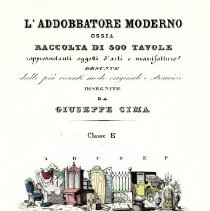 L'Addobbatore moderno ossia raccolta di 300 tavole rappresentauti oggetti d'axti e manifatture desunte dalle piu rccenti mode originati e straniere disegnate da Giuseppe Cimaa.