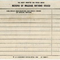 Mileage Rationing Record