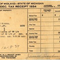 Leonard Stark's Dec 1934  Property Tax Receipt