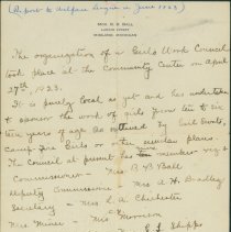 Girls Work Council-Report to Welfare League