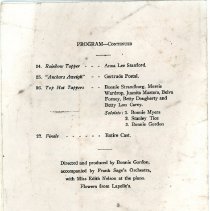 Dance Review Theatre Program 1936 - Back Cover