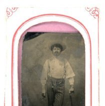 Tintype of Man with Cane