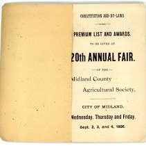 Midland County Fair and Races Phamplet - title page