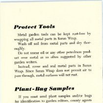 Saran Wrap Advertising Brochure - Back Cover