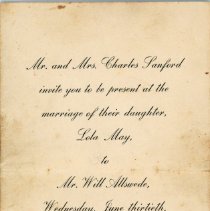 Wedding Invitation from the Sanford's
