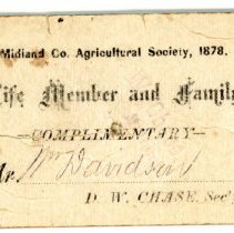 Midland County Agricultural Society Membership Card
