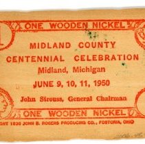 Centennial One Wooden Nickel - Front